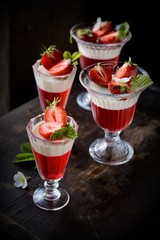 Fruit jelly in glasses