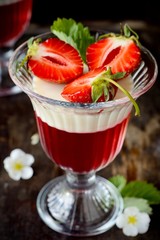 Fruit jelly in glasses