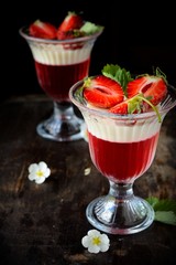 Fruit jelly in glasses