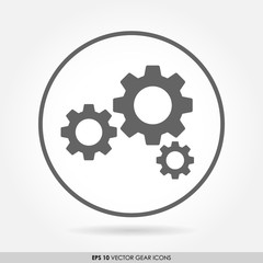 Cog or gear set as mobile and web icon
