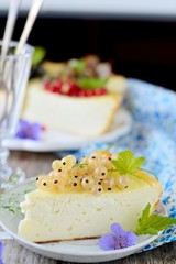 Slice of cheesecake with berries