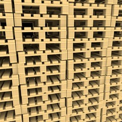 Pallets in a warehouse