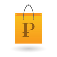 Shopping bag with a currency  icon