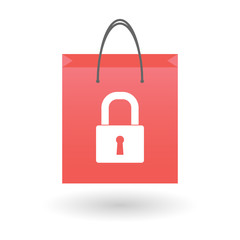 Shopping bag with a lock icon