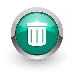 recycle green glossy web icon