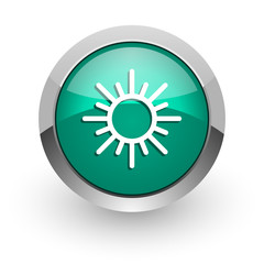 sun green glossy web icon