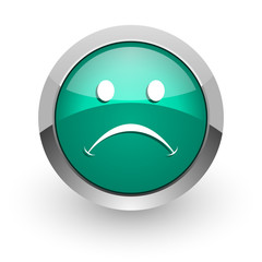 cry green glossy web icon