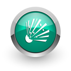bomb green glossy web icon