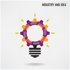 Creative light bulb with industrial concept background design