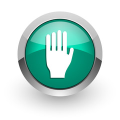 Obraz premium stop green glossy web icon