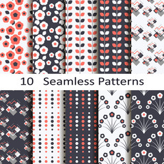 set of ten seamless patterns