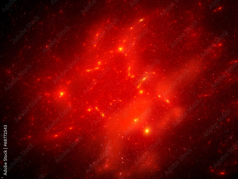 Wall mural red fog in space