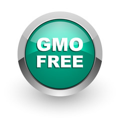 gmo free green glossy web icon