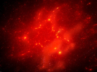 Fototapeta na wymiar Red fog in space