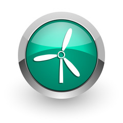 windmill green glossy web icon