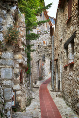 A narrow alley in village of Eze, France