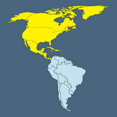 Map of worlds. North America.