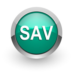 sav green glossy web icon