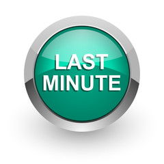 last minute green glossy web icon