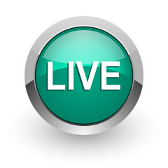live green glossy web icon