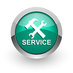 Fototapeta premium service green glossy web icon
