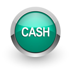 cash green glossy web icon