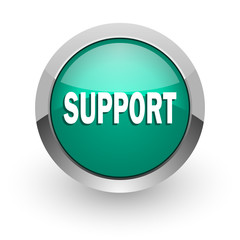 support green glossy web icon