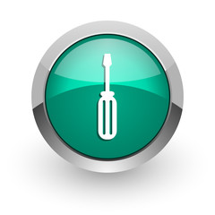 tools green glossy web icon