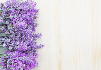 Lavender on a wooden desk.