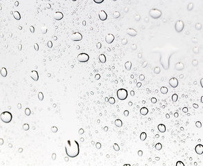 Drops of water on glass