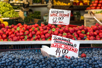 Berries at the farmers market in Poland.