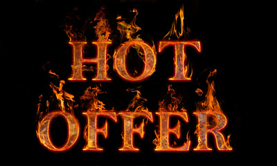 Burning text hot offer