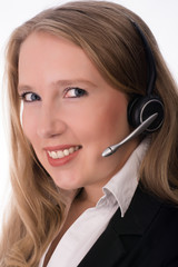 Bussiness woman callcenter isolated