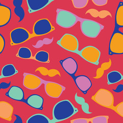 Hipster symbols background Pattern for fabric design, packaging.