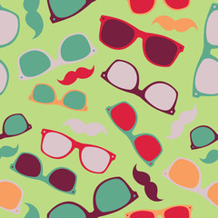 Hipster symbols background Pattern for fabric design, packaging.