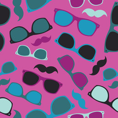 Hipster symbols background Pattern for fabric design, packaging.