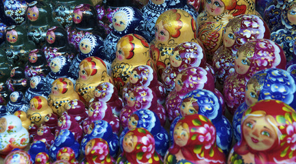 Traditional russian matrioska dolls