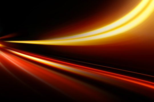 speed motion on night road