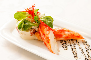 Kamchatka crab with salad
