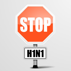 red H1N1 Stop Sign