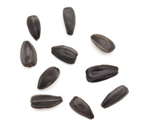 black seeds on a white background