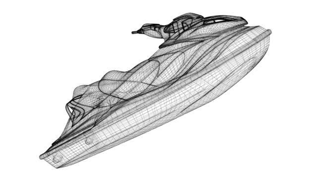 Jetski  isolated front view