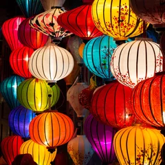 Zelfklevend Fotobehang Traditional Lamps in Hoi An, Vietnam © R.M. Nunes