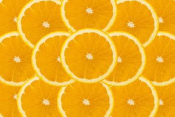 Many slices of orange fruit
