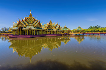 Fototapeta premium Enlightened City Hall is located in the ancient city