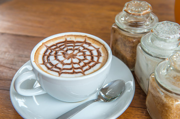 hot milk  latte art coffee