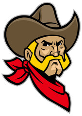cowboy head mascot