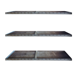 Industry style shelves made of steel, isolated on white 