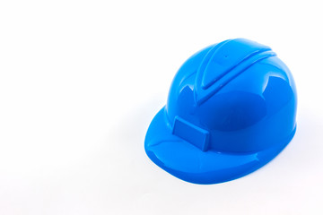 Blue construction helmet.