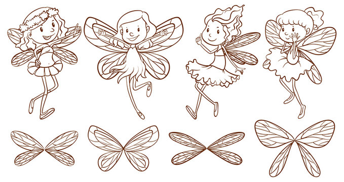 Simple Sketches Of A Fairy